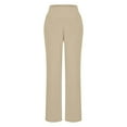 thumbnail image 6 of yueewhu Wide Leg Pants for Women Loose Yoga Pants with Pockets Petite/Regular/Tall Stretch Casual Lounge Pants (Beige, XL), 6 of 7