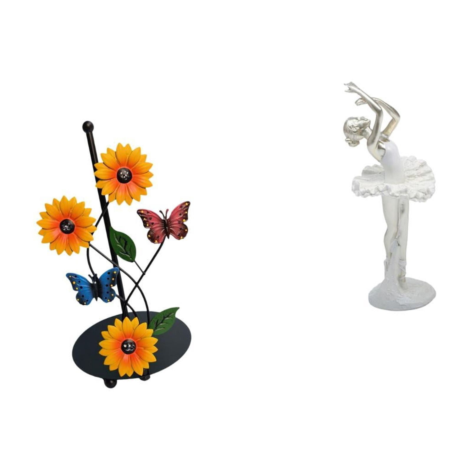 Fiocias Toilet Paper Holder And Paper Towel Holder Countertop Desktop Figurine Ballet Girl Statue Ornament Iron Resin Weighted Base Suitable for Gift Giving H