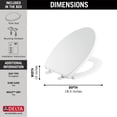 thumbnail image 4 of Asiento de inodoro alargado con parachoques de asiento antideslizante, color blanco, 4 of 8