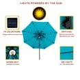 thumbnail image 4 of FLAME&SHADE 9 ft Double Top Solar Powered Outdoor Market Patio Table Umbrella with LED Lights and Tilt, Aqua Blue, 4 of 7