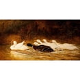 thumbnail image 2 of Briton Riviere 18x11 Black Ornate Wood Framed Double Matted Museum Art Print Titled - A Stern Chase is a Long Chase (1876), 2 of 5