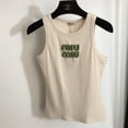 thumbnail image 2 of Miu Miu Women's Fashion Green Rhinestone Cotton Vest, 2 of 4