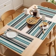 thumbnail image 5 of Green Black Grey Striped Placemats Set of 12 Farmhouse Vintage Stripe Place Mats Indoor Wipeable Table Mats Washable Cloth Dining Table Placemats for Kitchen Holiday Party Home Decor 13x19 Inch, 5 of 9