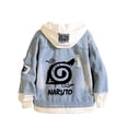 thumbnail image 1 of Chaqueta vaquera con capucha Naruto anime chaqueta vaquera rasgada, 1 of 1