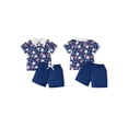 thumbnail image 2 of BemeyourBBs Toddler Baby Boy 4th of July Outfit Infant Baby Boys Independence Day Clothes Patriot Star Printed Short Sleeve Lapel Button Shirt Drawstring Shorts Set Toddler Boys Summer Outfit, 2 of 9