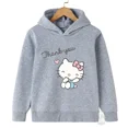 thumbnail image 5 of Sudadera con capucha de Hello Kitty para niños y niñas de 3 a 14 años con dibujos animados de Sunshine, estilo kawaii, informal, para la calle, deportiva, para niños, 5 of 5
