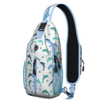Crossbody Sling Backpack for Women Men Cute Baby Dolphins Shoulder Sling Crossbody Casual Chest Bag for Travel Sports Running Hiking
