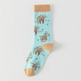 thumbnail image 4 of Yuanlong Womens Socks 5-Piece Funny Sloth Pattern Medium Tube Socks Spring Outings Wear Lightweight Breathable Crew Socks, 4 of 9