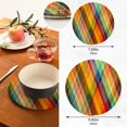 thumbnail image 3 of SKYSONIC Rainbow Buffalo Check Plaid Trivet Pot Holder Set of Potholders for Kitchens 100% Cotton Thread Weave Trivets Kitchen Trivet for Table Countertop Protector Hot Pads Pans Mats, 3 of 7