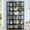 Black, variant on Condemo 7-Shelf Corner Bookshelf, Modern Industrial Tall Bookcase, 7-Tier Large L-Shaped Storage Shelf Display Rack, Rustic Brown