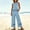 Blue, variant on Caywon Womens 2 Piece Sleeveless Tank Top Wide Leg Pants Set Elastic Waist Loungewear Breathable Wrinkle-Free Casual Loose Fit Conjunto de Ropa para Mujer