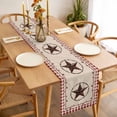 thumbnail image 3 of Western Table Runner - 60 Inch Long, Kitchen Dining Table Runner Dresser Scarves, Texas Star Farmhouse Red Plaid Brown Country Farmhouse Decor for Coffee Tables Wedding Party Banquet, 3 of 8