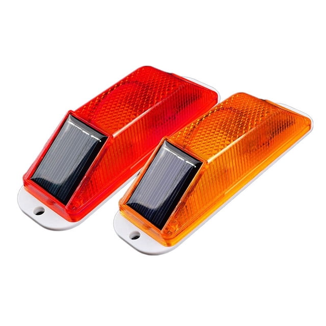 2 uds luz de advertencia estroboscópica Solar sensible lámpara de advertencia LED Super brillante impermeable Control de luz intermitente baliza barricada construcción