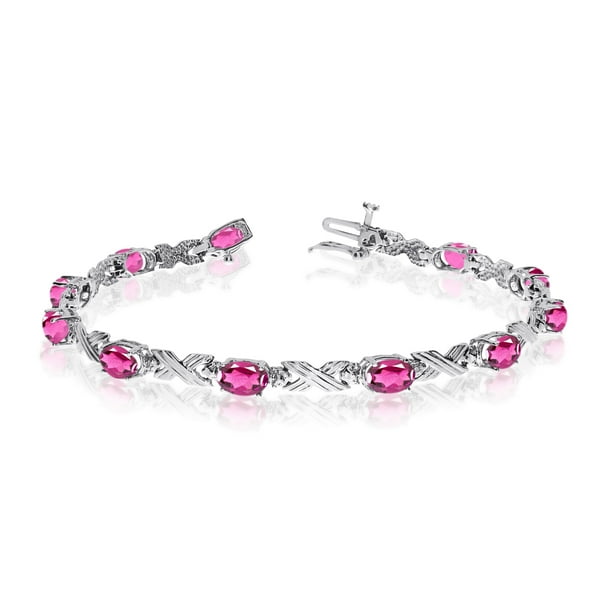 Pink topaz tennis best sale bracelet