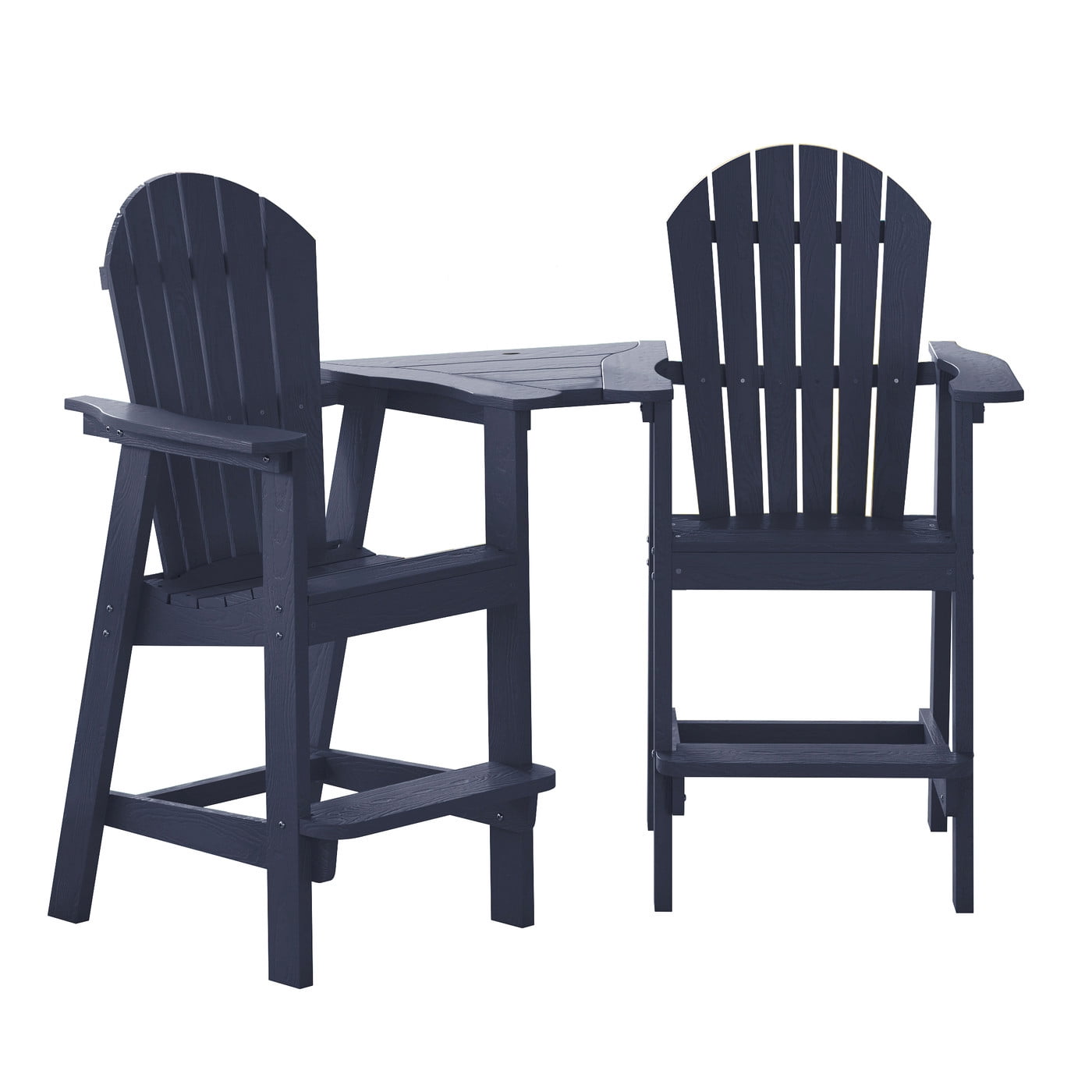 Musser Outdoor Adirondack Chair Set Of 2 Wooden Patio Chair Lounge Chair Navy