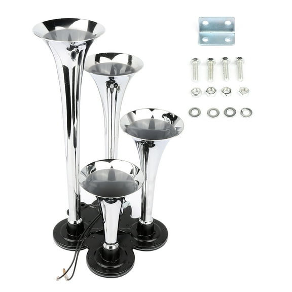 CCIYU 150db Chrome Air Horn 4 Trumpet Air Horn Replacement for Train Car Truck Boat RV Air Horn