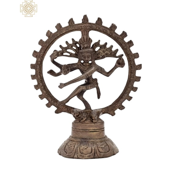 5" Lord Shiva as Nataraja Brass Statue | Dancing Shiva | Handmade Hindu Sculpture
