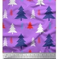 thumbnail image 1 of Soimoi Purple Moss Georgette Fabric Christmas Tree Print Sewing Fabric Yard 42 Inch Wide, 1 of 3