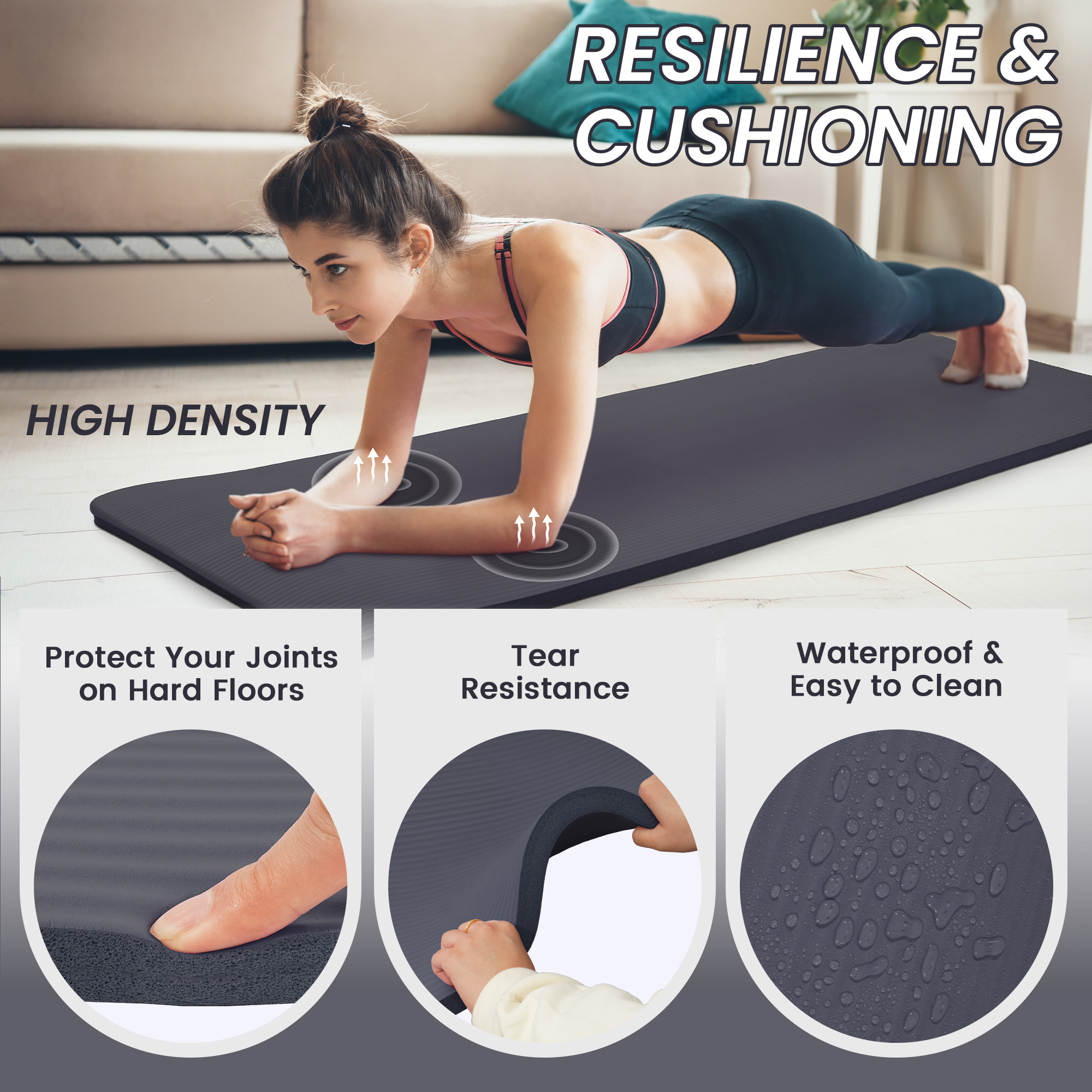 Fitvids Extra Thick 71x24 High-Density Foam Yoga Mat photo 2