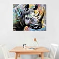 thumbnail image 3 of Nawypu Pop Art - Rhino Canvas Wall Art Print, Rhinoceros Artwork, 3 of 5