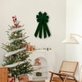 thumbnail image 4 of Clearance 1PC Large Velvet Christmas Bow, Dark Green Tree Topper Wreath Bow, Decorative Xmas Bow for Front Door Stair Fireplace Home Decor, 4 of 5