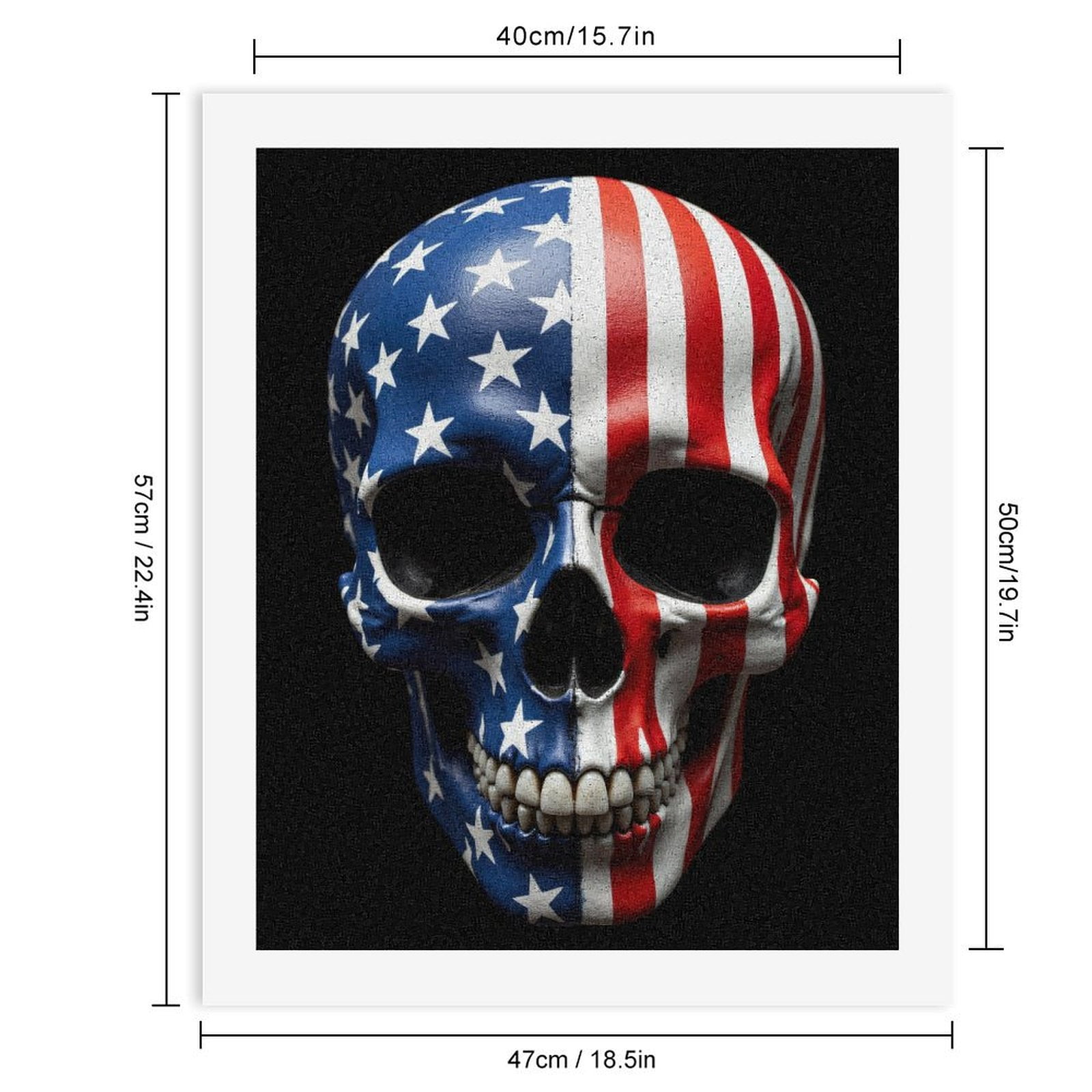 Paint By Numbers Kit for Adults Beginner - DIY Patriotic Skull Art Design Canvas Painting Kits for Adults, Frameless Paint By Number for Adults for Home Wall Decor 16x20 Inch