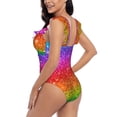 thumbnail image 6 of Picia Colorful Glitter Blooming Jelly Womens Tummy Control Bathing Suits Slimming Ruffle Swimsuit One Piece Lace Swimwear-, 6 of 8