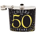 thumbnail image 2 of 6 oz Stainless Steel Alcohol Flask Special Birthday Milestone Celebration (Cheers Series), 2 of 4