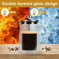 thumbnail image 3 of EIGTHTAIL 350/650/1000ml French Press Coffee Maker Double Wall Glass French Press Clear French Press Tea Maker Multifunctional Coffee Press Coffee Maker for Home Office, 3 of 9