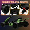 thumbnail image 3 of Kerry Yoo K61 Go Kart, 24V Kids Electric Drift Kart, Crazy Cart Ride on Toys for Kids Teen 6+ , 3-position Adjustable Seat, 300W Motors, EVA Tires, 8.5 MPH-Green, 3 of 6