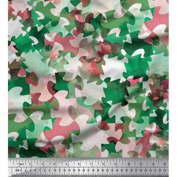 Soimoi Cotton Duck Fabric Two Tone Camouflage Print Fabric by Yard 42 Inch Wide