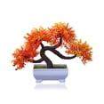 thumbnail image 2 of Billuyoard Nuevas plantas artificiales bonsái, árbol pequeño, plantas en maceta, flores falsas en maceta Decoración Silbato de Dragón Árbol Tarde Rojo, 2 of 6