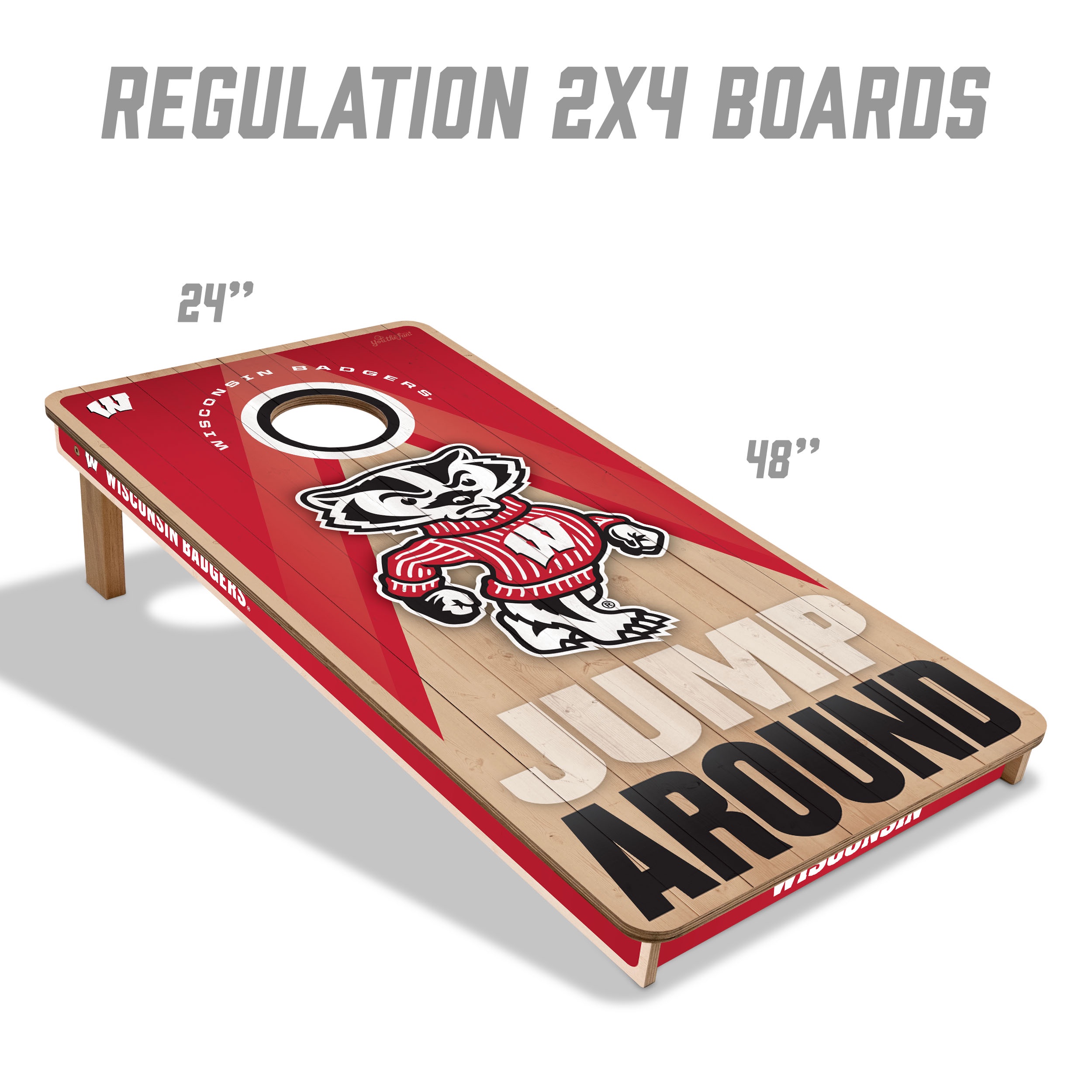YouTheFan NCAA Wisconsin Badgers 2x4 Slogan Series Cornhole
