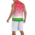thumbnail image 2 of Pofeuu Watermelon Print Basketball Jersey, Shirts for Men Youth Basketball Jersey Crew Neck-3X-Large, 2 of 6