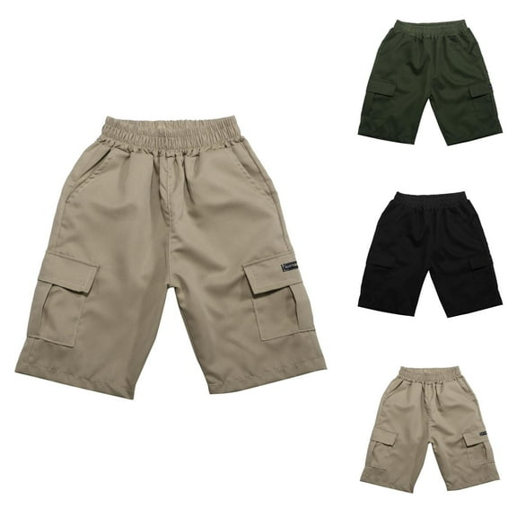 Shorts Boys Boys' Fashion Boys Kids Cargo Shorts Youth Boy's Casual Loose Stretch Shorts Outdoor Cargo Bottoms