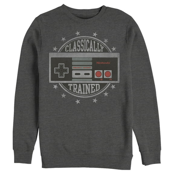 Men's Nintendo Classically Trained Sweatshirt Charcoal Heather 2X Large