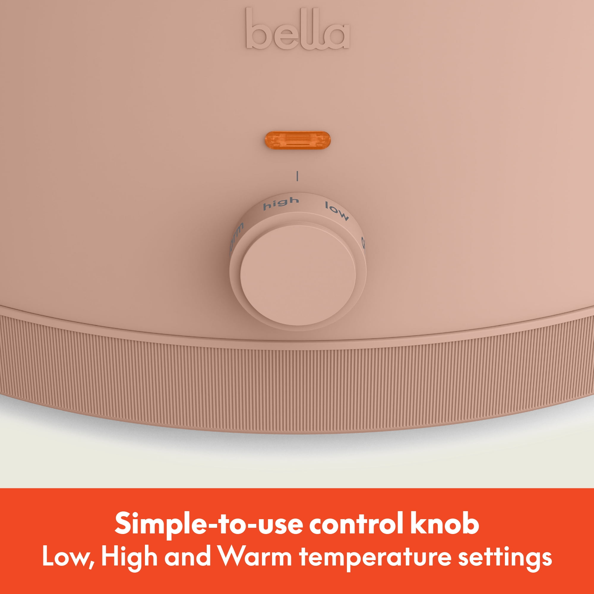 bella 6 Qt Manual Slow Cooker with 3 Temperature Settings, Ceramic Nonstick Coating, Dishwasher Safe Stoneware Pot & Tempered Glass Lid, Blossom