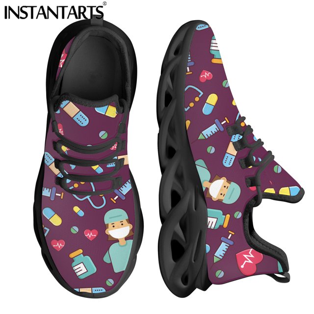 Zapatillas deportivas de malla cómodas con diseño de EMT y EMS para mujer, con plataforma unisex, planas