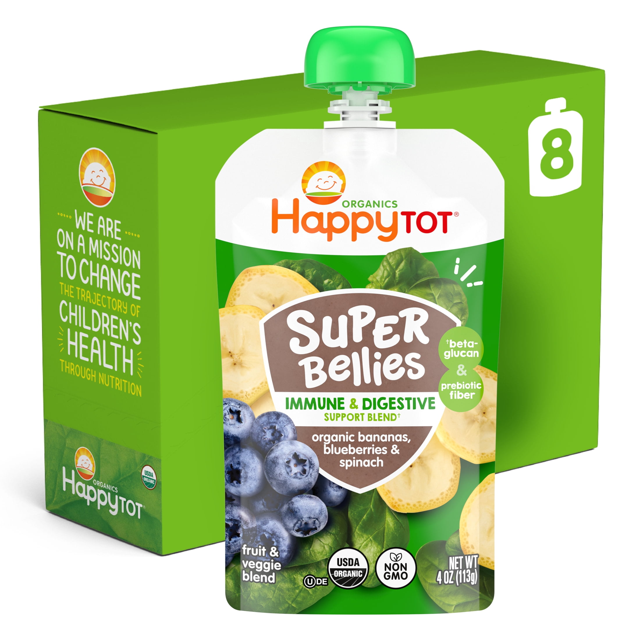 Happy Tot Organics SuperFoods Stage 4, Pears Mangos Spinach & Chia
