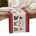 thumbnail image 6 of Christmas Santa Cotton Linen Table Runner for Dining Kitchen, Xmas Gnomes Snowflake Red Plaid Beige Wedding Outdoor Party Tablerunners Decoration, Dresser Scarf Coffee Tablecloth Runners 13"x120", 6 of 9