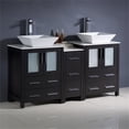 thumbnail image 2 of Fresca Torino 60" Espresso Modern Double Sink Bathroom Cabinets w/ Tops & Vessel Sinks, 2 of 3