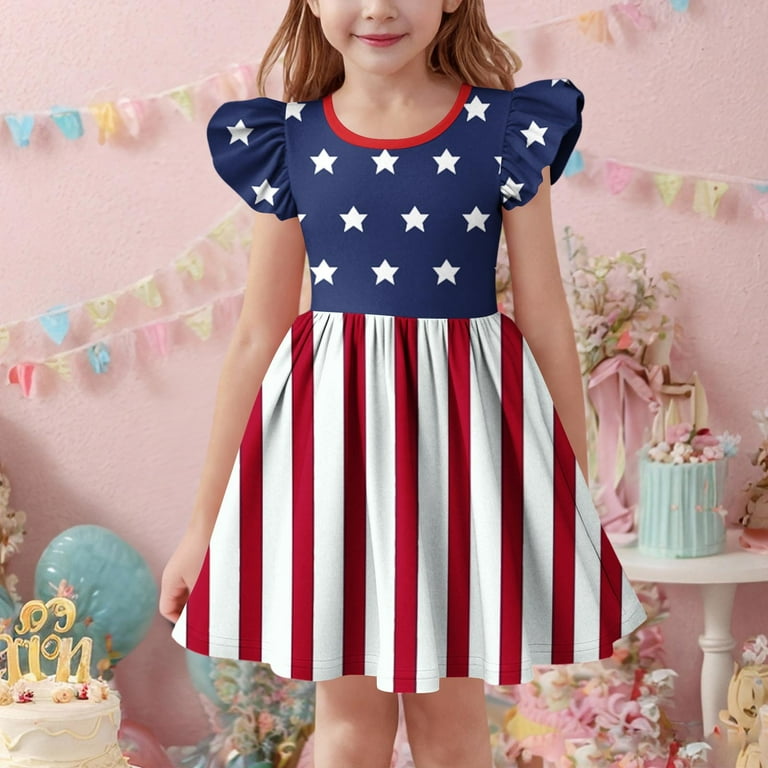 ZACPNCV Girls 4th of July Dress Toddler Girl USA Flag Dresses Flutter Sleeve Patriotic Clothes Independence Day Outfits Blue 12-13 Years - Walmart.com ZACPNCV Girls 4th of July Dress Toddler Girl USA Flag Dresses Flutter Sleeve Patriotic Clothes Independence Day Outfits Blue 12-13 Years - Walmart.com