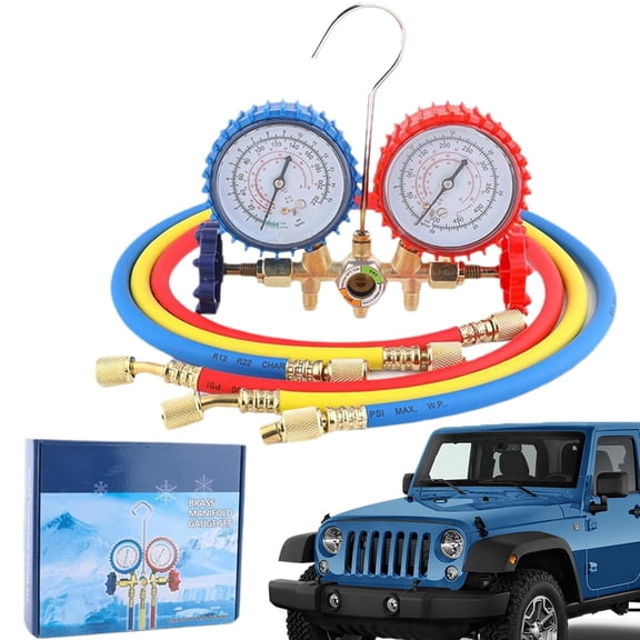 Auto AC Recharge Kit with Precision Gauge – R134A Refrigerant Gauge Set, Professional Car Air Conditioning Maintenance Tool for DIY & Home Use