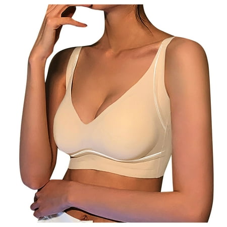 

dmqupv Women Sports Bra High Support Beautiful Women -Sag Collection Sports No Steel Of On Workout Sports Bra for Women Beige Large