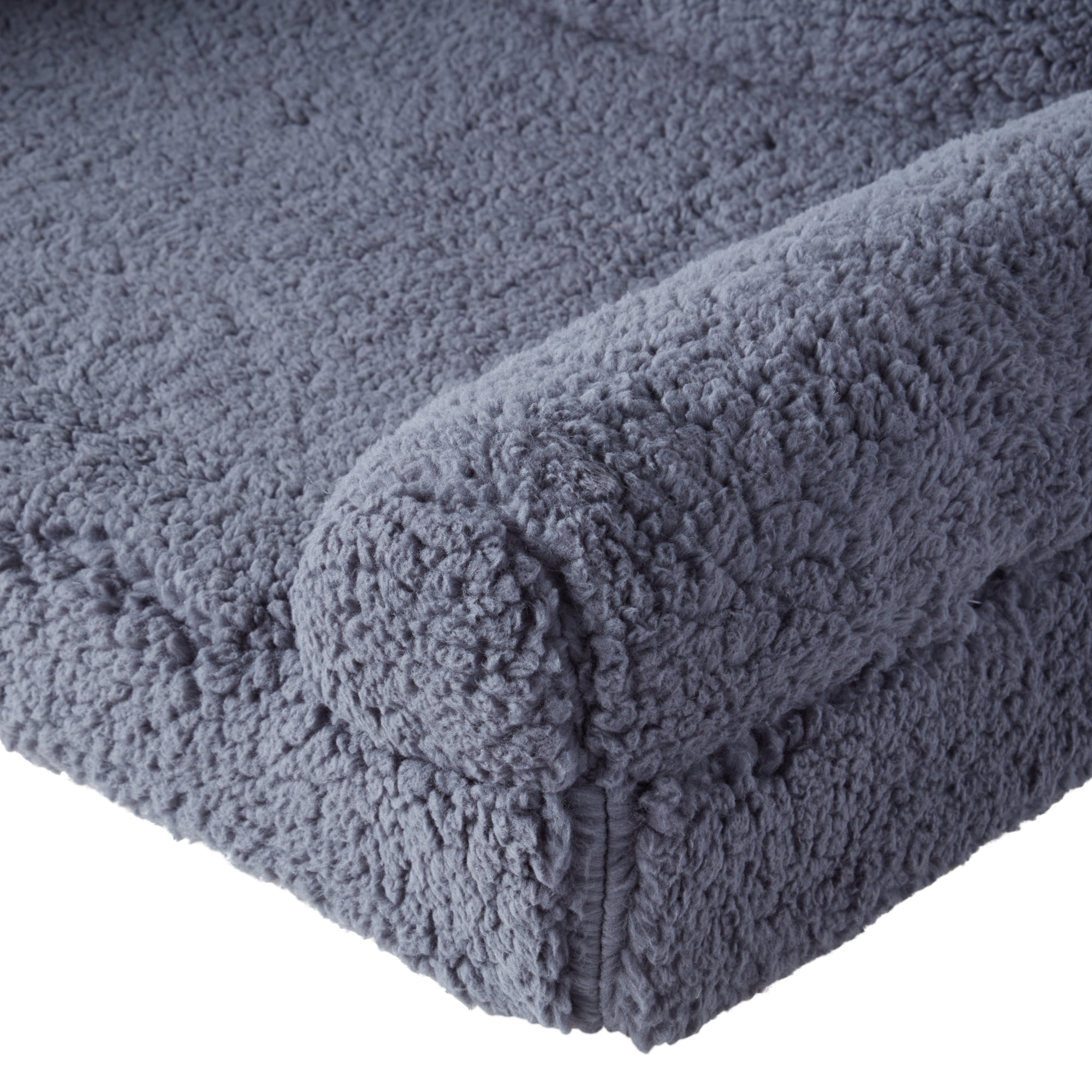 Happy Hounds Millie Medium Sherpa Sofa Style Dog Bed, Blue Steel