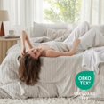thumbnail image 4 of Housse de Couette Tuftée Grand - Housse de Couette Shabby Chic, 3 Pcs Taille Toutes Saisons Boho, 4 of 7
