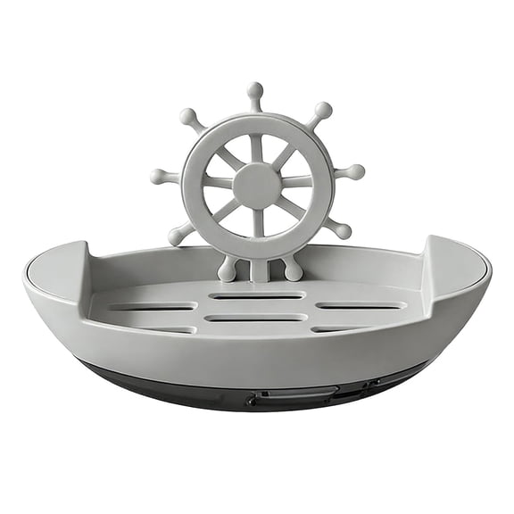 Soap Dish with Drainage, Bathroom Soap Dish, Boat Shape Design, No-Drill Adhesive Wall Mounted Soap Holder, Quick Draining Container for Shower and Bathroom Sink, Space Saving Soap Organizer