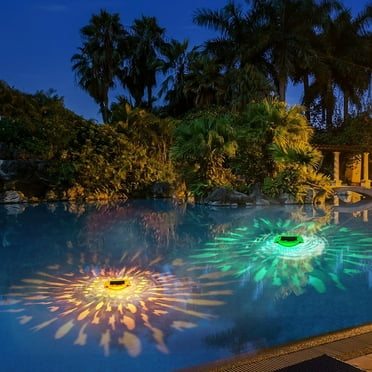 Wnngxing Color Changing Solar Powered LED Floating Pool Lights (2 Pack)
