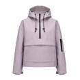 thumbnail image 4 of Women's Half Zip Hooded Windproof Jacket, Oversized Loose Fit Anorak with Drawstring Hood & Hem, Side Hand Pockets, Lightweight Outdoor Pullover Rain Coat for Daily Wear, 4 of 4
