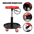 thumbnail image 4 of Torin Atrhl6201B Asiento De Garaje/Taller Con Ruedas Neumáticas De Alta Resistencia: Taburete Mecánico Acolchado Ajustable Con Bandeja De Almacenamiento Para Herramientas, Color Rojo, 4 of 5